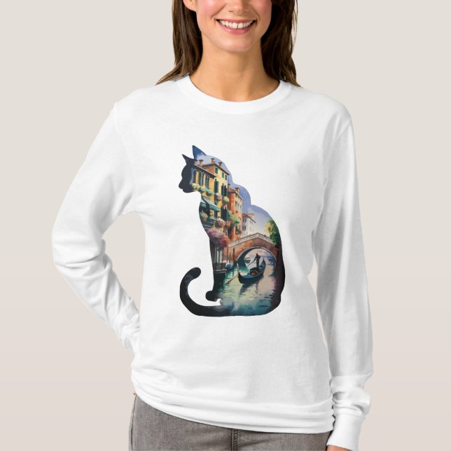 T-shirt Peinture de chats Silhouette en Italie (Devant)