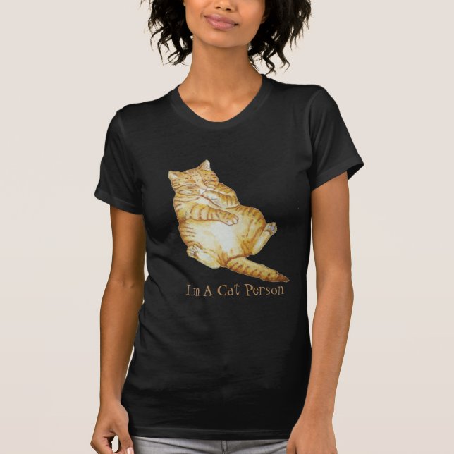 T-shirt peinture de chatte mignonne dormant gingembre chat