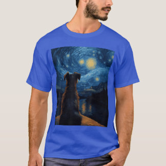 T-shirt Peinture de chien Art Starry Night Chien Vincent V