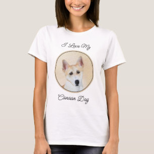 T-shirt Peinture de chien de Canaan - jolie art original d