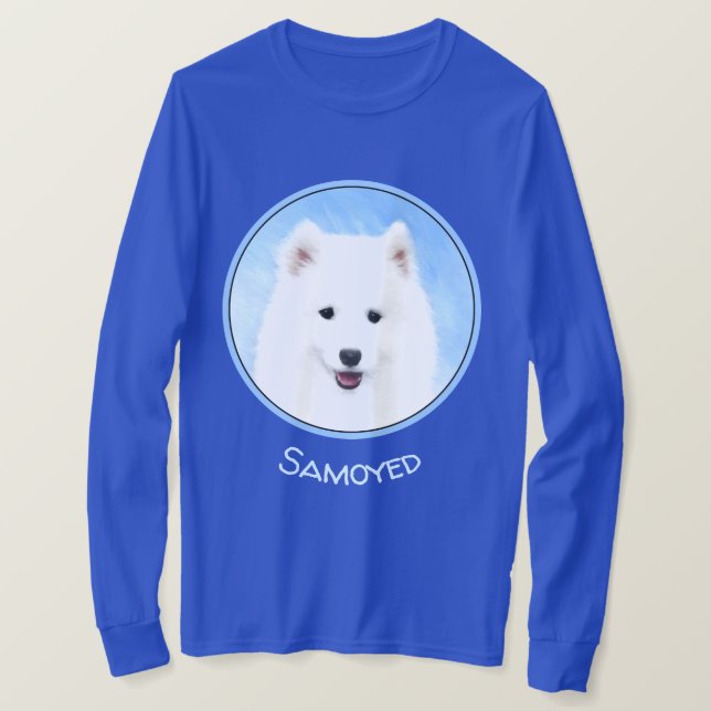 T-shirt Peinture de chiot Samoyède - Art de chien original (Design devant)