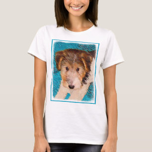 T-shirt Peinture de chiot Terrier Fox - Art de chien origi
