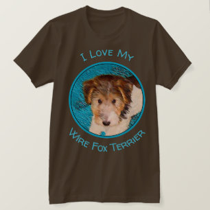 T-shirt Peinture de chiot Terrier Fox - Art de chien origi