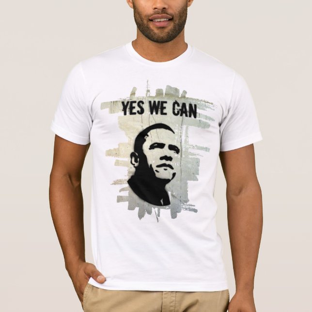 T-shirt Peinture de concrt de Barack Obama. (Devant)
