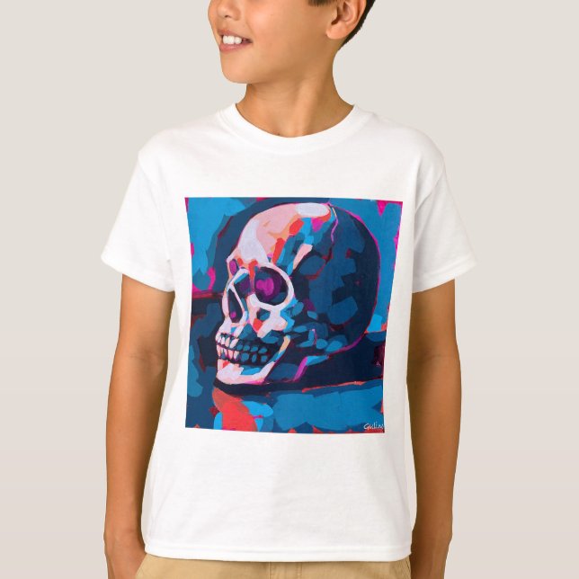 T-shirt Peinture de crâne chromatique (Devant)