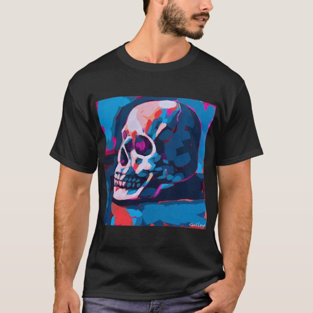 T-shirt Peinture de crâne chromatique (Devant)