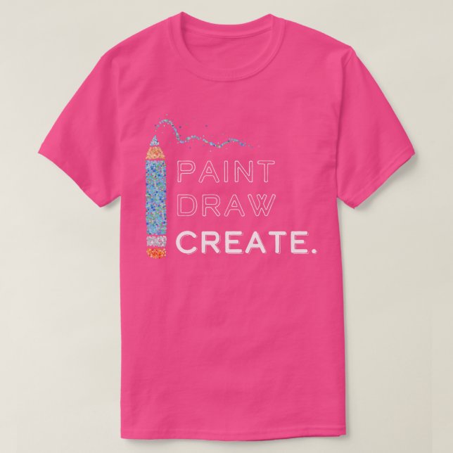 T-shirt Peinture de dessin d'artiste (Design devant)