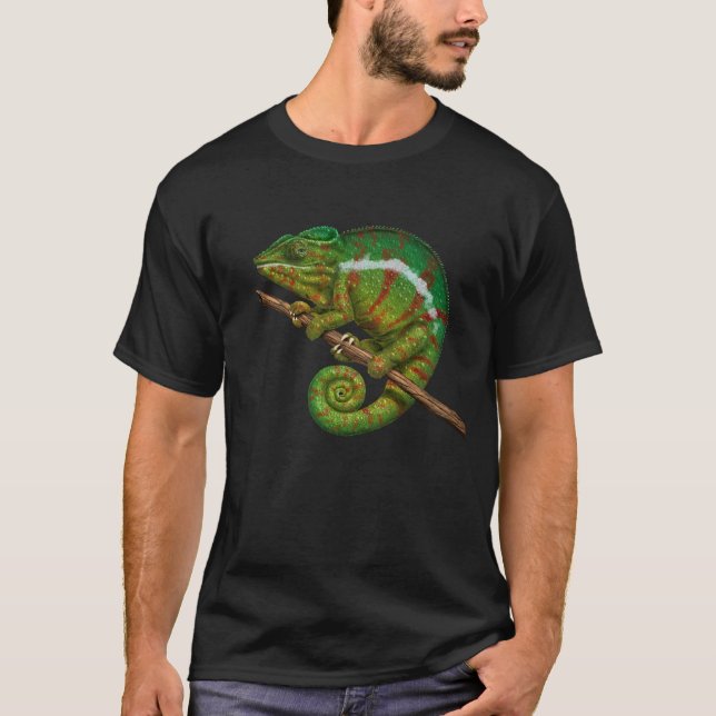 T-shirt Peinture de Digitals de caméléon de panthère (Devant)