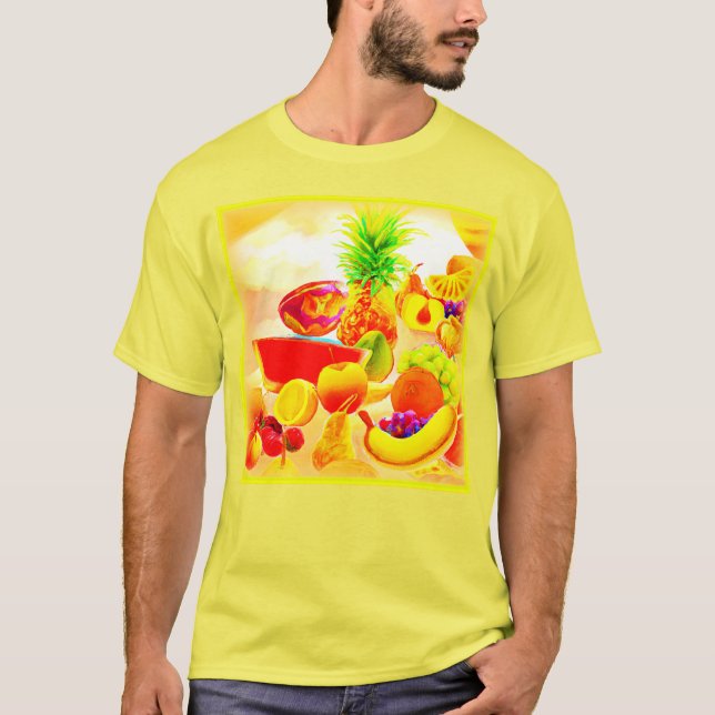 T-shirt Peinture de fruits exotiques tropicaux. Commandez  (Devant)