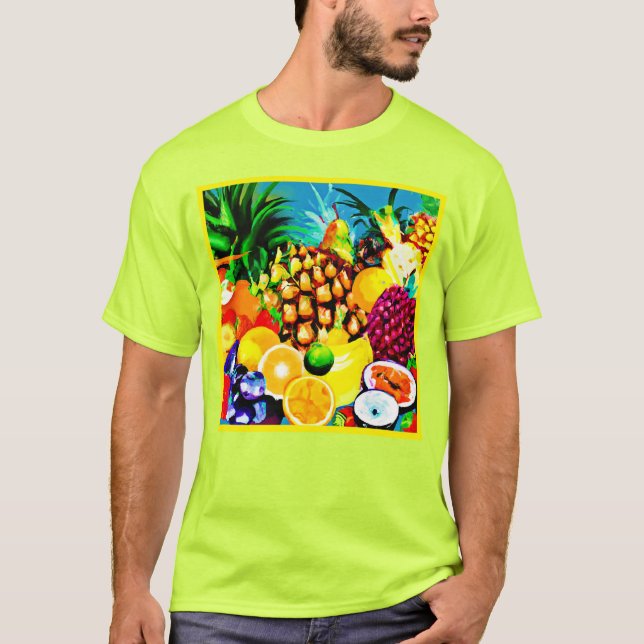 T-shirt Peinture de fruits exotiques tropicaux. Commandez  (Devant)