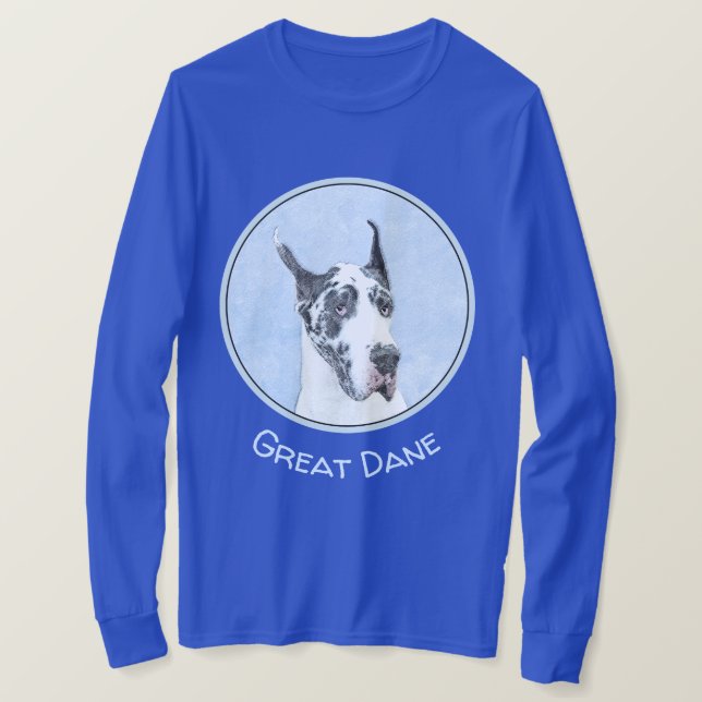 T-shirt Peinture de Great Dane (Arlequin) - Art original d (Design devant)