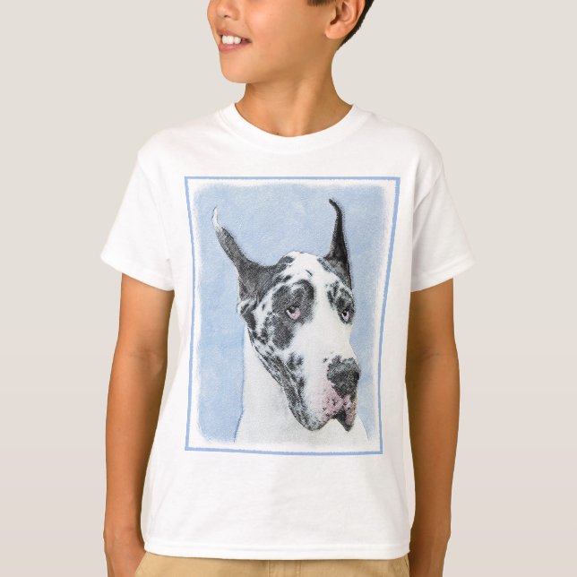 T-shirt Peinture de Great Dane (Arlequin) - Art original d (Devant)
