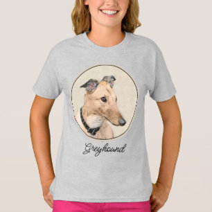 T-shirt Peinture de Greyhound - Joli Art Original de Chien