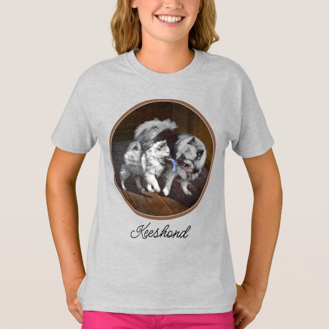 T-shirt Peinture de jeu de Keeshond - Art original de chie (Devant)