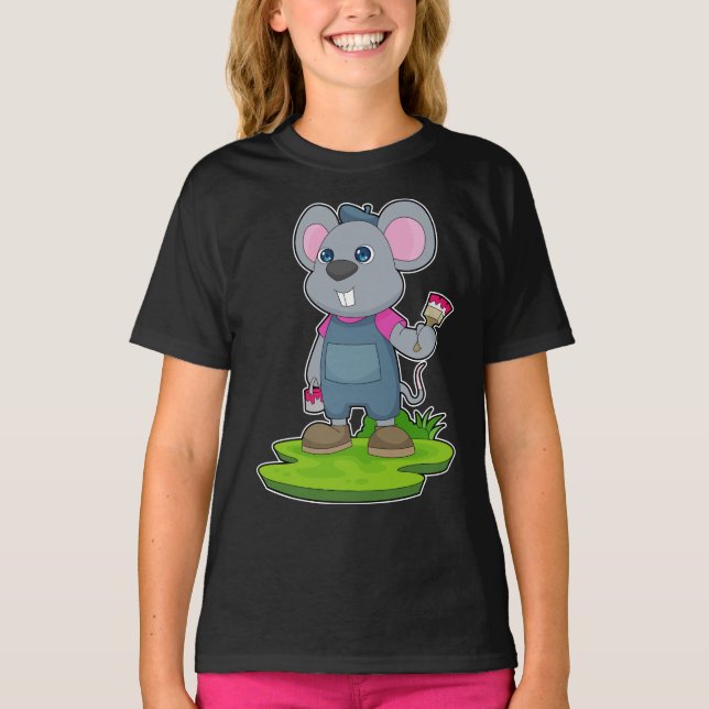 T-shirt Peinture de la souris pinceau (Devant)