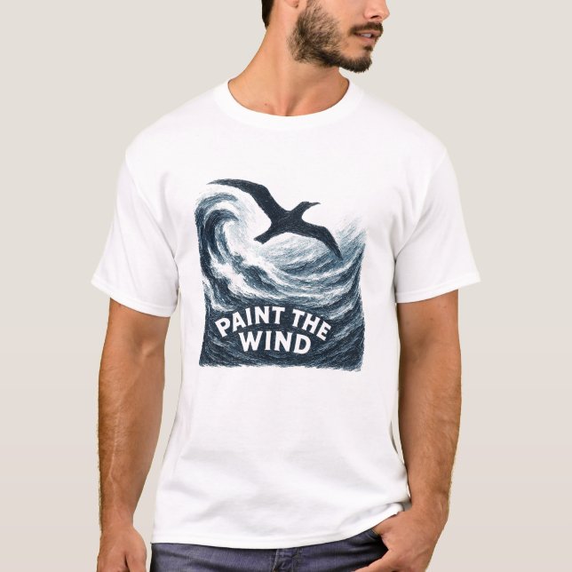T-Shirt Peinture de l'Orage Vent Tempête Brosse Oi (Devant)