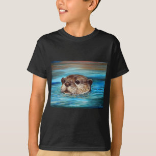 T-shirt Peinture de loutre de rivière
