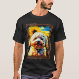 T-shirt Peinture de Maltipoo Fleur de Tournesol Maman Femm