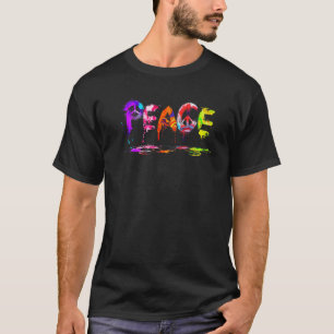 T-shirt Peinture de paix Abstrait Tache de peinture Hippie