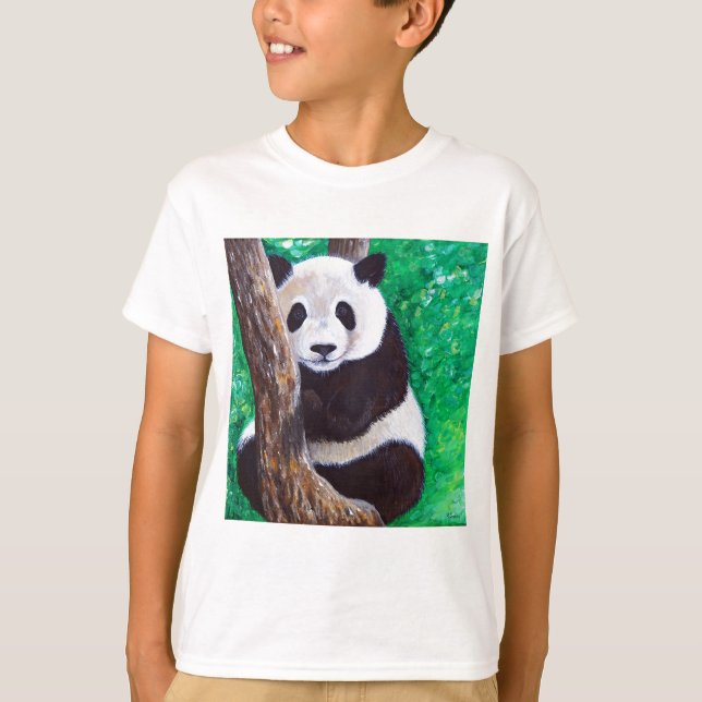 T-shirt Peinture de panda dans un arbre (Devant)