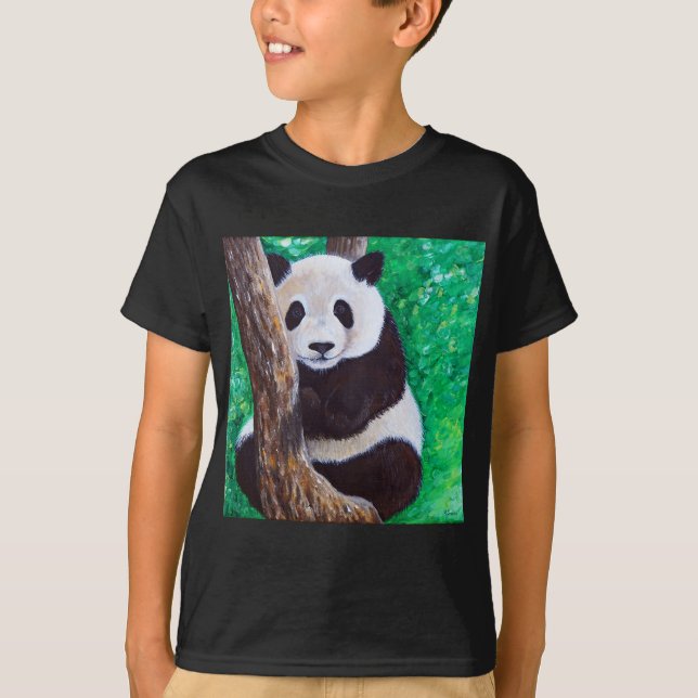 T-shirt Peinture de panda dans un arbre (Devant)