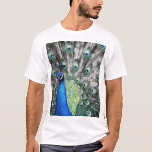 T-shirt Peinture de Peacock étalant ses plumes