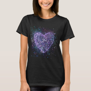 T-shirt Peinture de peinture pourpre Coeur