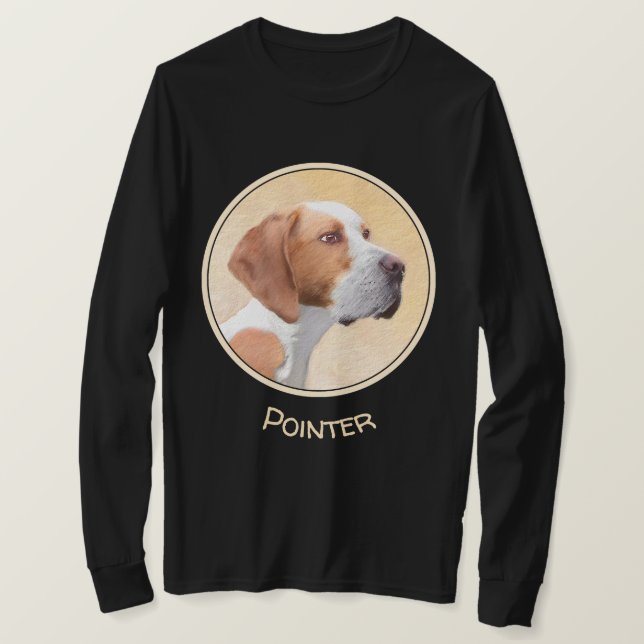 T-shirt Peinture de pointeur - jolie art original de chien (Design devant)