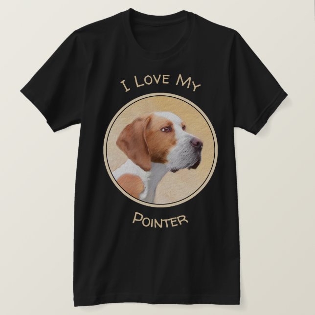 T-shirt Peinture de pointeur - jolie art original de chien (Design devant)