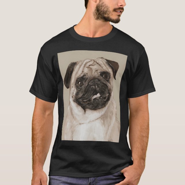 T-shirt Peinture de Pug (Devant)