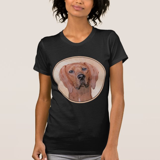 T-shirt Peinture de Redbone Coonhound - Art original de ch (Devant)