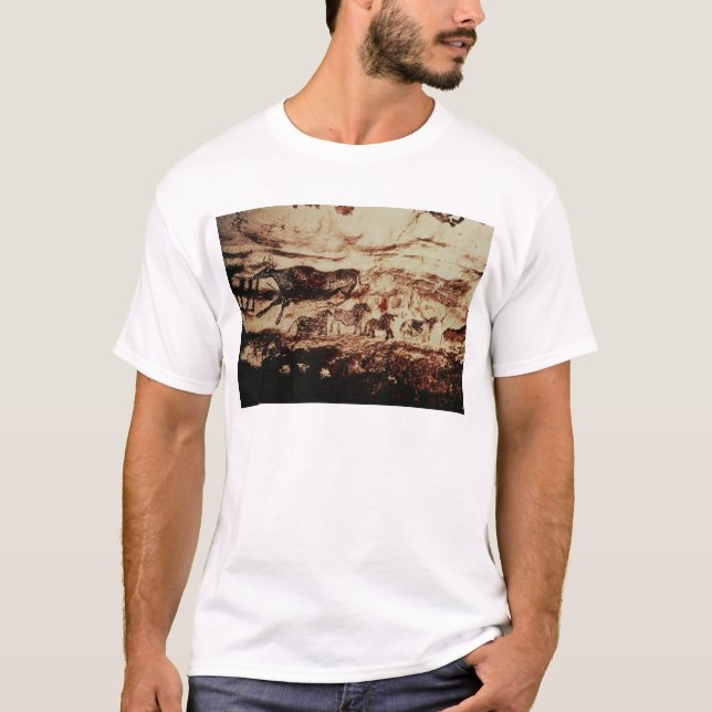 T-shirt Peinture de roche d'une vache à saut (Devant)