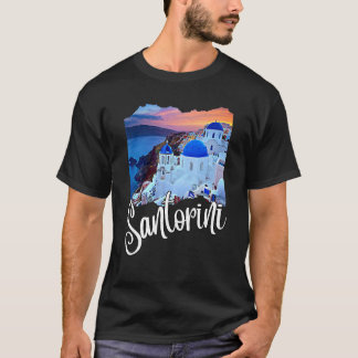T-shirt Peinture de Santorin Grèce Souvenir de Voyage pour