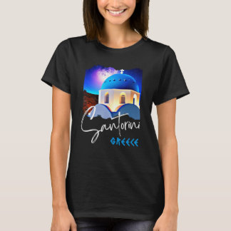T-shirt Peinture de Santorin Grèce Souvenir de voyage pour