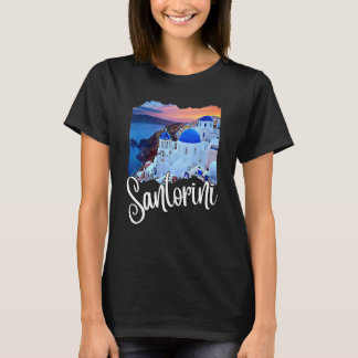 T-shirt Peinture de Santorin Grèce Souvenir de voyage pour