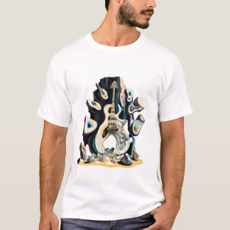 T-shirt Peinture de style Antonio Gaudi, musique rock