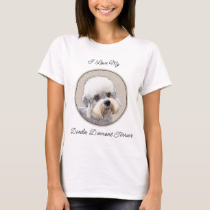 T-shirt Peinture de Terrier Dandie Dinmont Art Original de