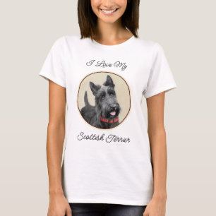 T-shirt Peinture de Terrier Écossais - Drôle d'Art Origina