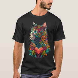 T-shirt Peinture de tête de chat Chat et chaton colorés  4
