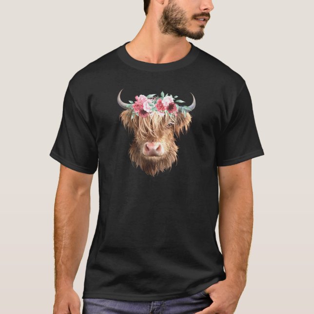 T-shirt Peinture de vache des Highlands (Devant)