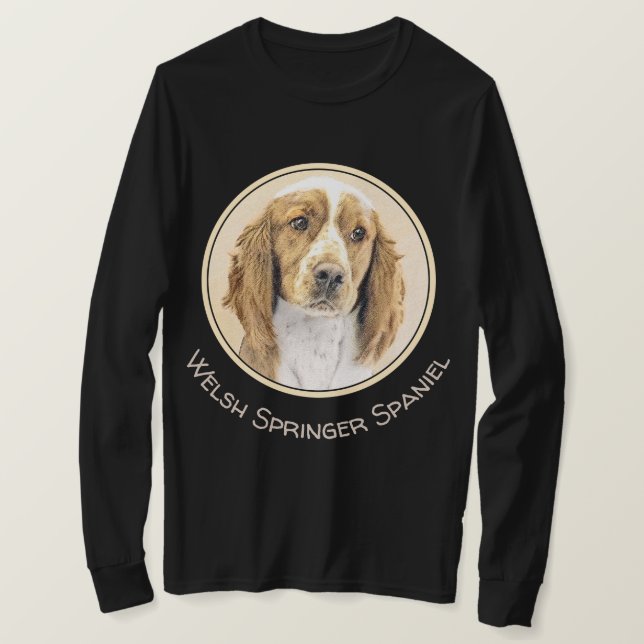 T-shirt Peinture de Welsh Springer Spaniel - Art canin ori (Design devant)