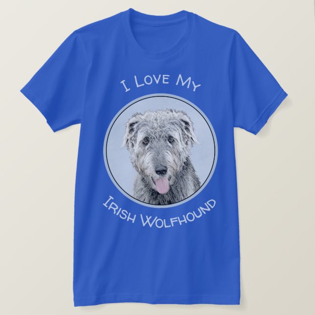 T-shirt Peinture de Wolfhound en Irlande - Beau art origin (Design devant)