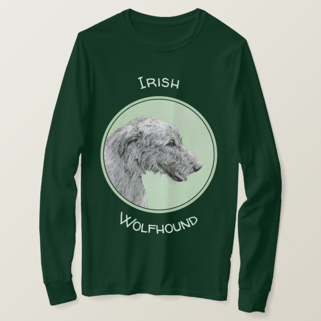 T-shirt Peinture de Wolfhound irlandais - Joli art origina (Design devant)