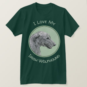 T-shirt Peinture de Wolfhound irlandais - Joli art origina