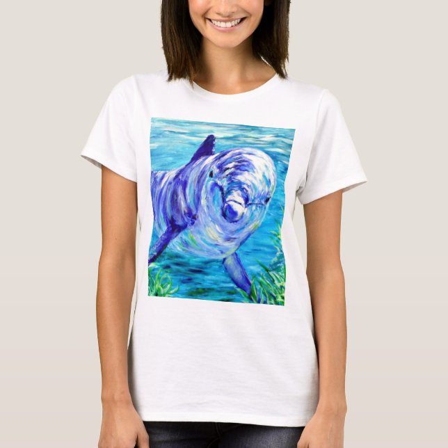 T-shirt Peinture des dauphins d'océan Dauphin Photo sous-m (Devant)