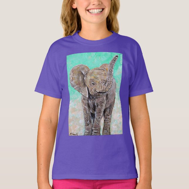 T-shirt Peinture des éléphants de bébé (Devant)