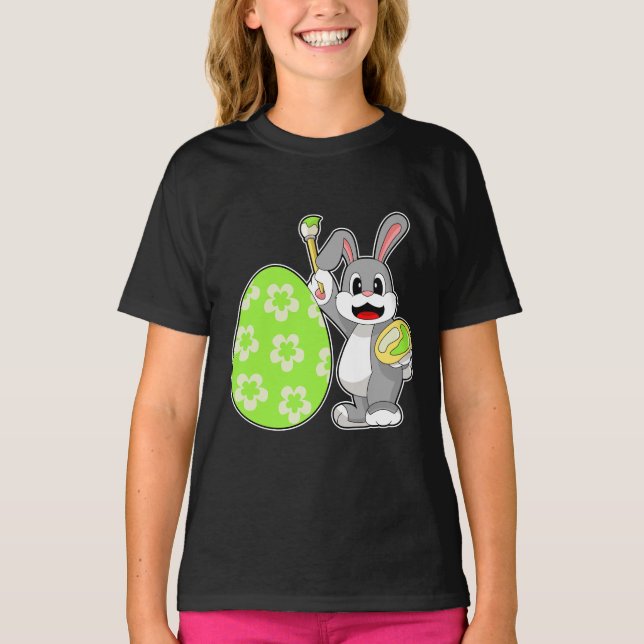T-shirt Peinture des oeufs de Pâques de lapin (Devant)