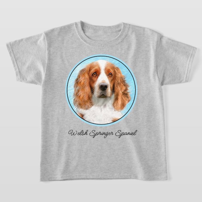 T-shirt Peinture d'espagnol Welsh Springer - Art original  (Poser)