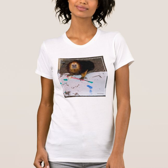 T-shirt Peinture D'or-Dirigée de Tamarin de lion (Devant)