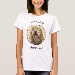 T-shirt Peinture d'Otterhound - Joli art original de chien